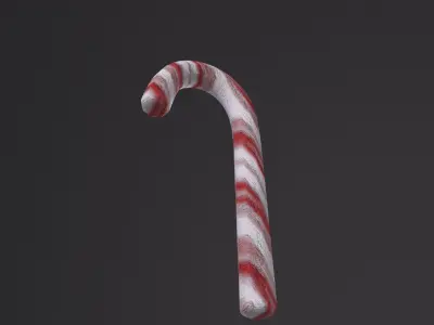 Christmas Candy Cane 3D Model Low-poly 3D model