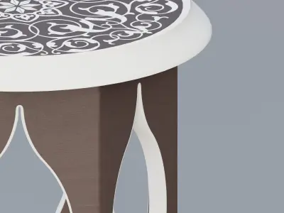 Moroccan round side table 3D model