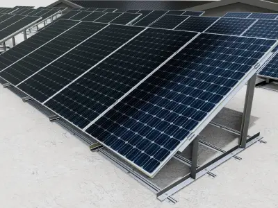 Rooftop Lightweight Solar Construction Type-1 3D model