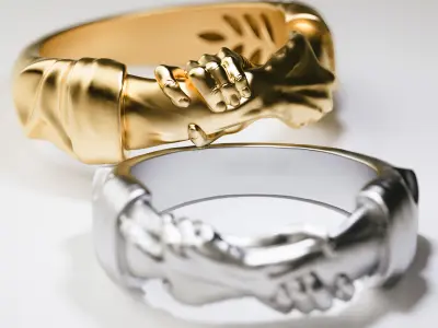 Helping hand ring 3D print model