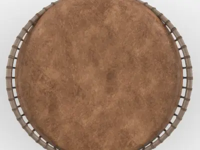 WICKER chair and leather seat 3D model