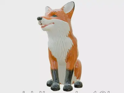 Grinning Fox Maquette Cheerful Posture model pack Low-poly 3D model