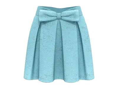 Luxury Jacquard Pleated Mini Skirt With Bow Low-poly 3D model