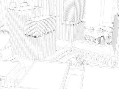 Simple model of high-rise office building 3D model