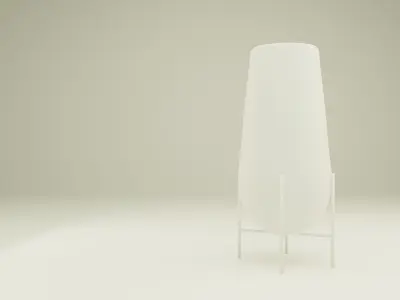 Decorative Glas With Metal Base Vase Low-poly 3D model