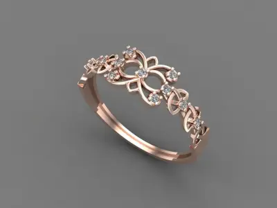 Women Ring Diamond Stone STL 3DM Lightweight Printable 3D print model 48