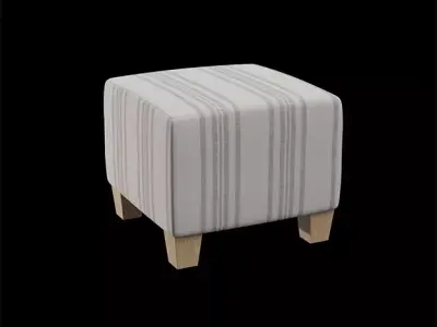 McKenzie Ottoman philip stripe neutral Low-poly 3D model