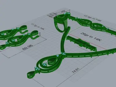 Pear Shape Jewel Full Set 2446 3D print model