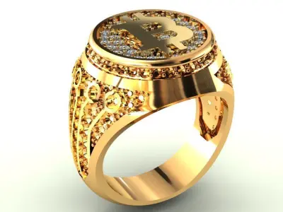 Anillo Bitcoin Bitcoin Ring 3D print model