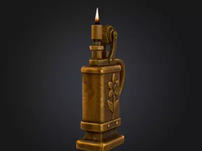 Vintage Floral Lighter Low-poly 3D model