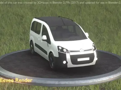 City Car 25 Utility Vehicles Van Type-D White  Low-poly 3D model