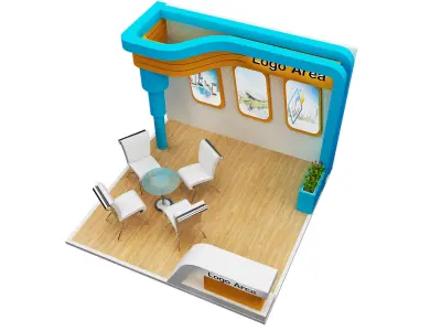 Booth Exhibition Stand a349a 3D model