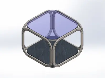 Coffe table - mirror glossy stainless 3D model