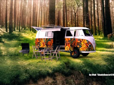 VW Camping Bus 3D model