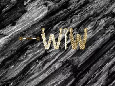 W Letter Alphabet Tiles Texture Pendant 3D Print Model 3D print model