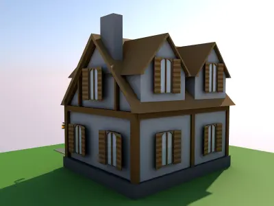 Low-Poly Simple House Small 2 Free low-poly 3D model