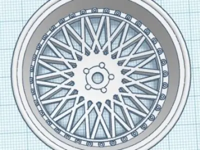 RC DRIFT CAR RIM 1 10 YABA KING MESH OFFSET plus 2 MM 3D print model