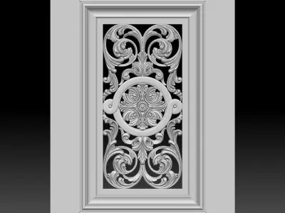 Carved Decorative Wooden Facade for CNC machine 3D print model