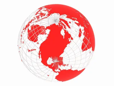 Globe News Skeleton RED Color 3D model