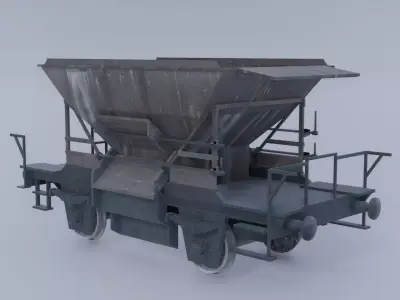 Old industrial gravel railcar 3D model