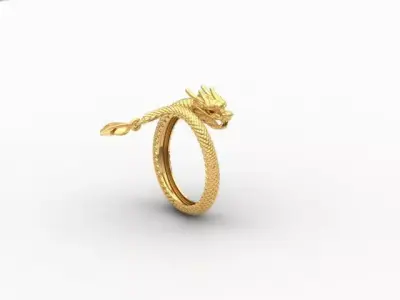 dragon ring 3D print model 4