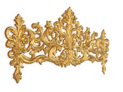 Classic Carved Bed 3D model 17 3D model