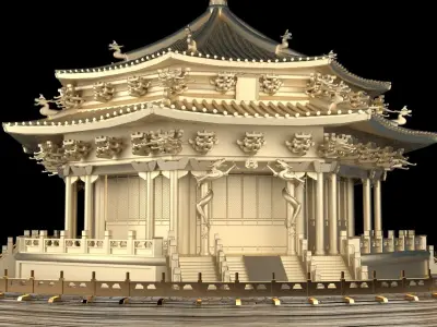 Chinese ancient house 3D model 49