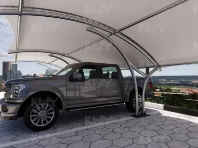 Roof structure for car parking and walkways 1 3D model