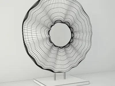 Turbulence circular bronze sculpture 3D model