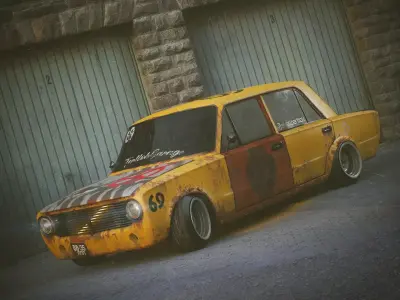 Vat racing car Low-poly 3D model