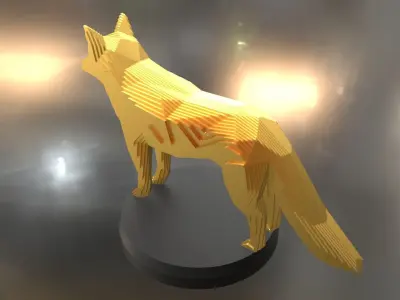 Parametric Fox Low-poly 3D model