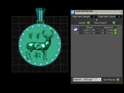 DEER ANIMAL COIN PENDANT 3D PRINTABLE MODEL  3D print model