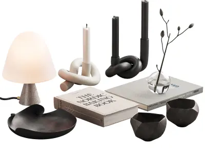 372 decorative set 040 japandi accessories kit 02 3D model