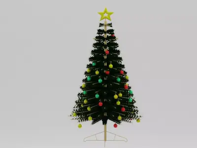 Christmas Tree Low-poly 3D model 7