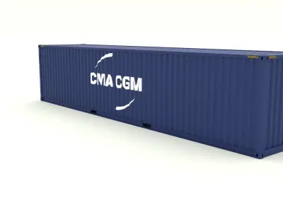 Shipping container CMA CGM Low-poly 3D model
