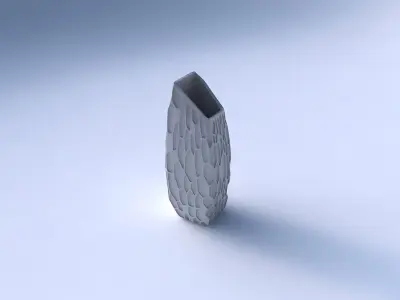 Vase bent rectangle with organic dents 3D print model