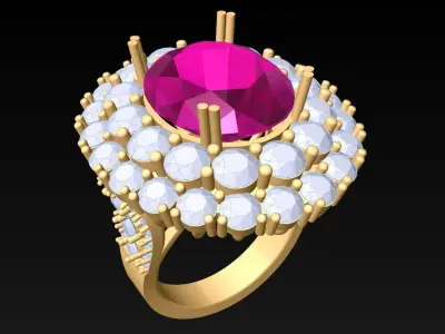 Diamond Ring - Womens Rings - N3862 3D print model