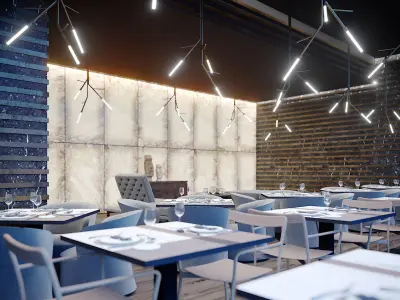 Corona - C4D Scene files - Luxury Restaurant Scene 3D model