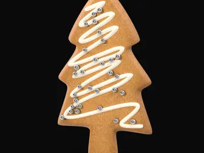 Gingerbread Cookie Tree Low-poly 3D model
