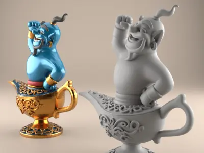 Fun Genie Lamp 3D STL File for Desk Decor Toys 8 3D print model