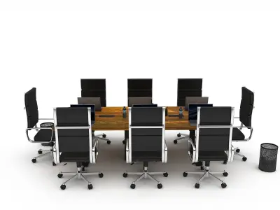 3D office work and meeting table 06 Low-poly 3D model