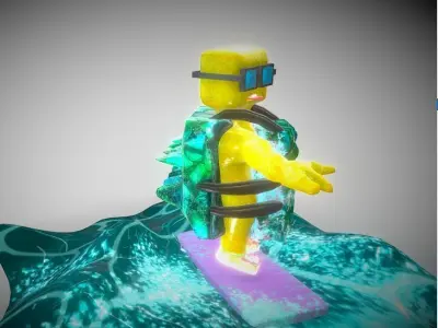 Bob The Boy Turtle  Low-poly 3D model