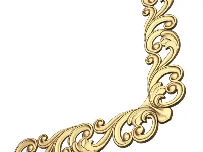 Corner Carved Plaster Molding Decoration 019 Low-poly 3D model