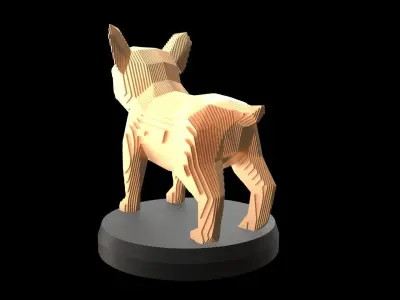 Parametric French Bulldog Puppy Low-poly 3D model purchase