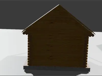 a round log house Low-poly 3D model