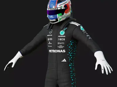 F1 Mercedes Race Suit 2025 3D model