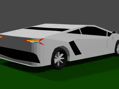 3D Supercar SC 1A Low-poly 3D model