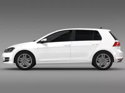VW Golf TDI 4MOTION 5d Typ 5G 2013 3D model