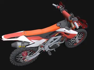 Motorcycle 1 dirt bike Low-poly 3D model
