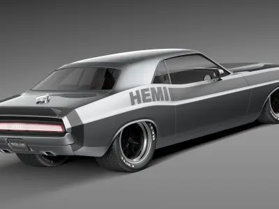 Dodge Challenger 1970 ProTouring Custom 3D Model 3D model